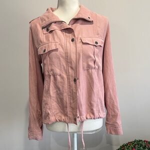 Staccato Lightweight Zipper and Button Up Light Pink Jacket Sz M